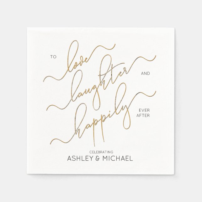 Eine engagierte Partei glücklicherweise immer nach Serviette (Vorderseite)