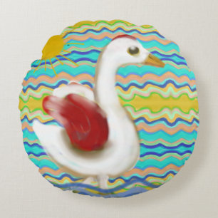 Eine Ente am Meer Rundes Kissen