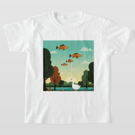 Eine Ente und vier Fische T-Shirt