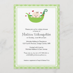 Eine Erbse in der Hülsen-Einladung Einladung