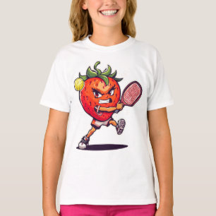 Eine Erdbeere spielt Pickleball. T-Shirt
