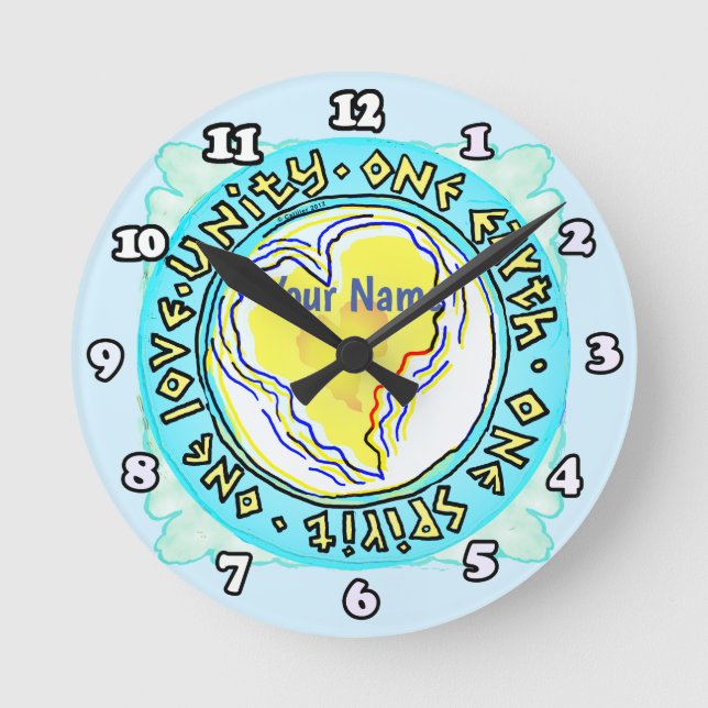 Eine Erde Runde Wanduhr (Vorderseite)