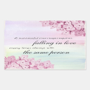 "Eine erfolgreiche Ehe..." Zitat-Aufkleber Rechteckiger Aufkleber