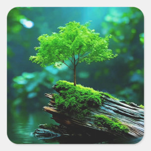 Eine erfrischende Melodie 010 Quadratischer Aufkleber