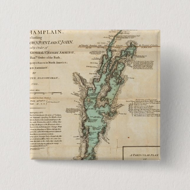 Eine Erhebung über den Champlain-See Button (Vorderseite)