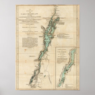 Eine Erhebung über den Champlain-See Poster