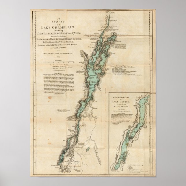 Eine Erhebung über den Champlain-See Poster (Vorne)