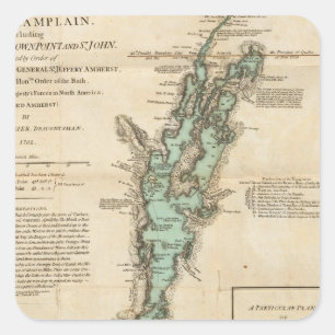 Eine Erhebung über den Champlain-See Quadratischer Aufkleber