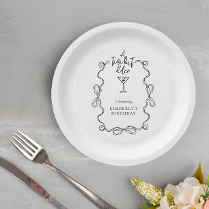Eine etwas ältere Black Wavy Border Birthday Party Pappteller