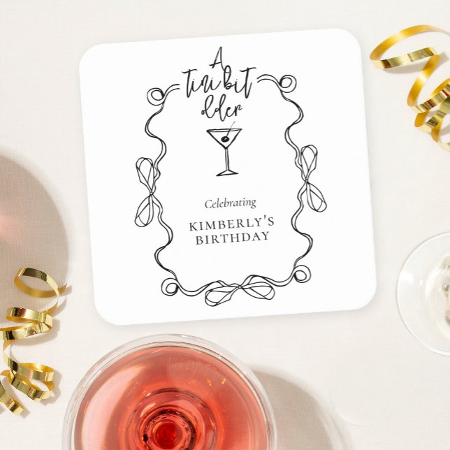 Eine etwas ältere Black Wavy Border Birthday Party Rechteckiger Pappuntersetzer (Von Creator hochgeladen)