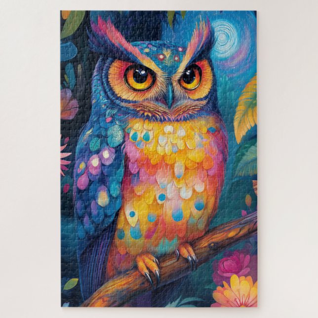 Eine Eule, die auf einem Ast steht Puzzle (Vertikal)