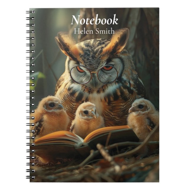 Eine Eule las ein Buch an kleine Küken (Vorderseite)