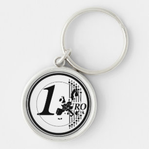 Eine Euro-Münze handgefertigt Schlüsselanhänger