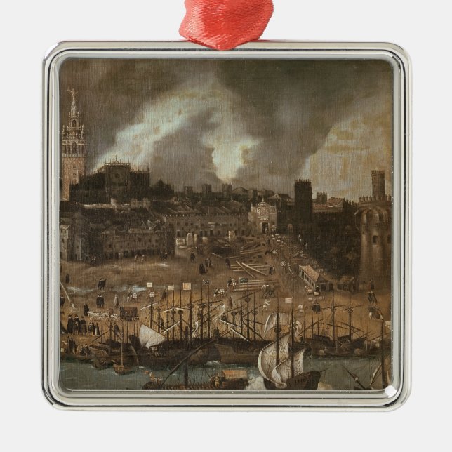 Eine Expedition, die von Sevilla für darlegt Silbernes Ornament (Vorne)