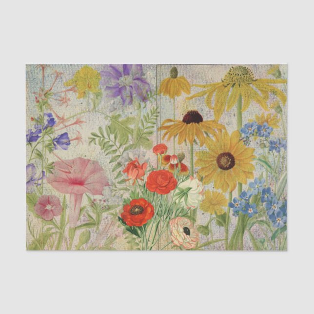 Eine Explosion bunter Wildblumen Seidenpapier (Vorderseite)