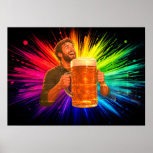 Eine Explosion mit meinem großen Bier an einer Wan Poster