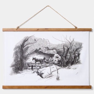 Eine Fahrt durch den Central Park mit einer Band Wandteppich Mit Holzrahmen