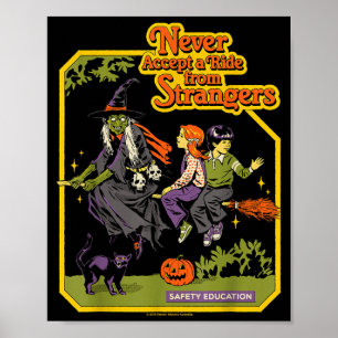Eine Fahrt Hexen Halloween Sarkastisch Retro Lusti Poster