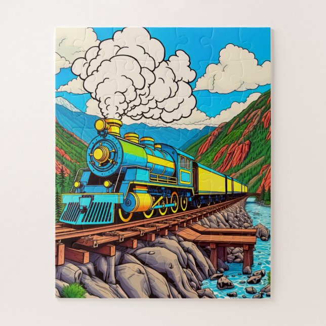 Eine Fahrt mit der Dampfbahn Puzzle (Vertikal)
