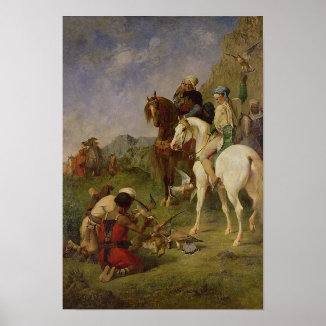 Eine Falkenjagd in Algerien Poster (Vorne)