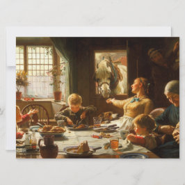 Eine Familie (der Esel wird Gefüttert) Karte