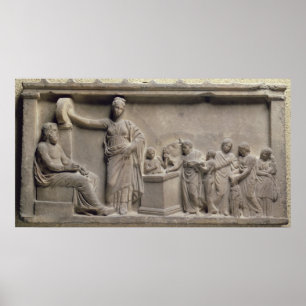 Eine Familie, die einen Stier Asclepius opfert Poster