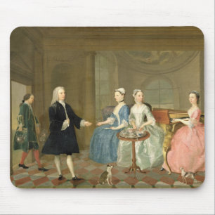 Eine Familie, die mit Tee, c.1740-45 gedient wird Mousepad