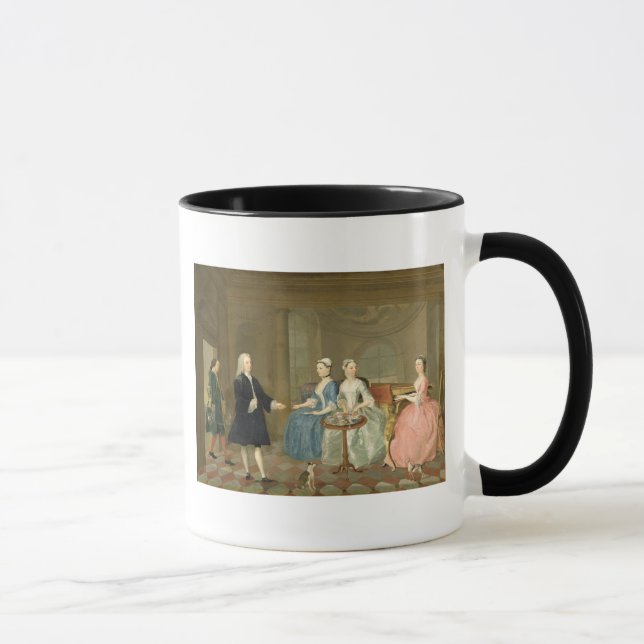 Eine Familie, die mit Tee, c.1740-45 gedient wird Tasse (Rechts)
