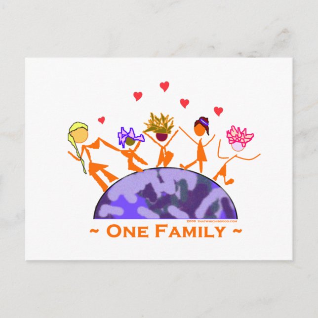 Eine Familie - Erde Postkarte (Vorderseite)