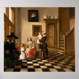 Eine Familie in einem Innenraum Poster
