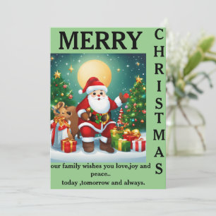 Eine familienfreundliche Weihnachtskarte Feiertagskarte