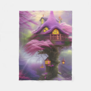 Eine Fantasie AI generiert Feenhaus Fleece Blanket