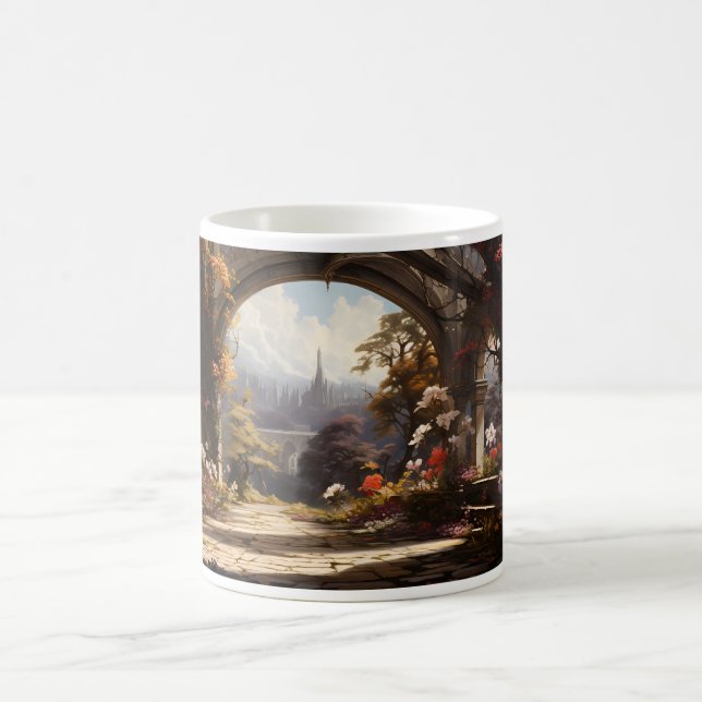 Eine Fantasiewelt der Paläste und Blume Kaffeetasse (Mittel)