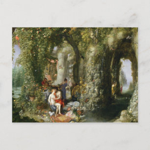 Eine fantastische Höhle mit Odysseus und Calypso Postkarte