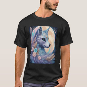 Eine Fantasy-Katze umgeben von Blume Natur Tier T-Shirt