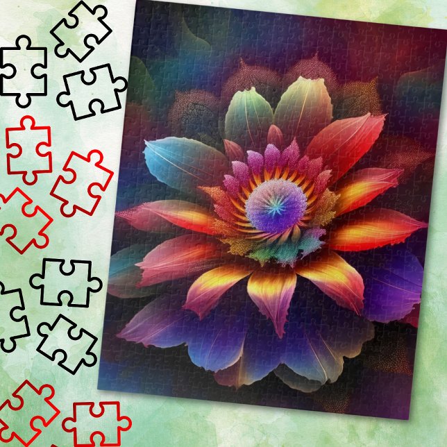 Eine farbenfrohe Abstrakte Blume Puzzle (Colorful Fantasy Flower)
