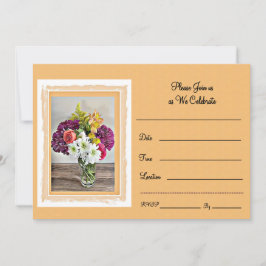 Eine farbenfrohe Bouquet über die helle Orangenwer Feiertagskarte