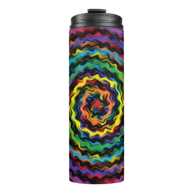 Eine farbenfrohe Detonation Thermosbecher (Vorderseite)