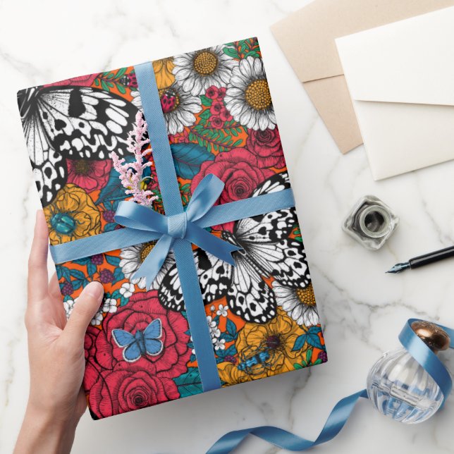 Eine farbenfrohe Gartenverpackung Geschenkpapier (Schenken)