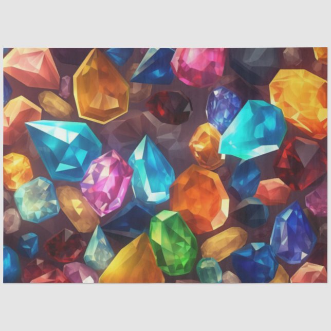 Eine farbenfrohe Gem Serie Design 7 Seidenpapier (Vorderseite)
