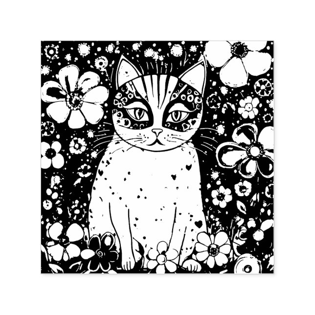 Eine farbenfrohe Katze Permastempel (Design)