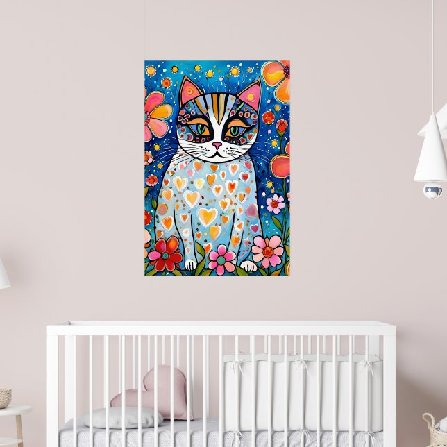 Eine farbenfrohe Katze Poster (Kinderzimmer 2)