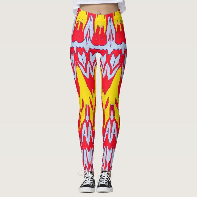 Eine farbenfrohe, nahtlose "Ratti_Creative_Arts"-L Leggings (Vorderseite)