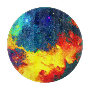 Eine farbenfrohe Reise durch das Universum. Jetzt  Schneidebrett