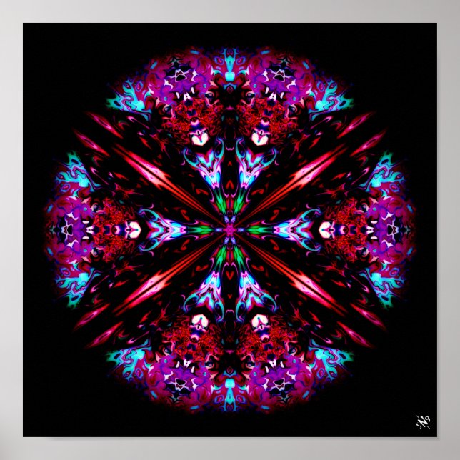 Eine farbenfrohe runde Sache - Muster pareidolis Poster (Vorne)