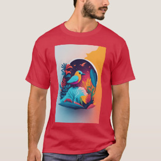 eine farbenfrohe Silhouette im Dschungel T-Shirt