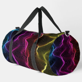 Eine farbenfrohe Sporttasche mit schwarzen Gurten  Duffle Bag