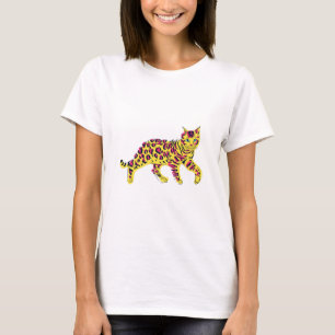 Eine farbige Coole Bengalische Katze T-Shirt