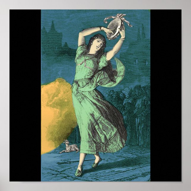 Eine Farbillustration von Esmeralda Poster (Vorne)