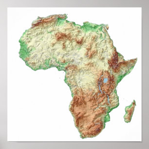 Eine farbkodierte Karte Afrikas mit seinen Ländern Poster